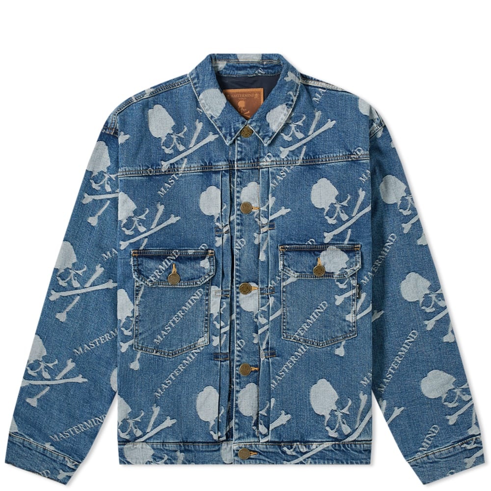 MASTERMIND WORLD All Over Skull Denim Jacket - 1