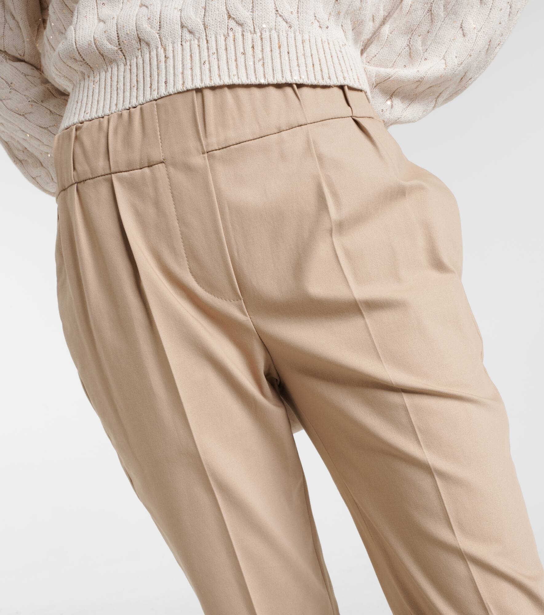 Crêpe low-rise slim pants - 7