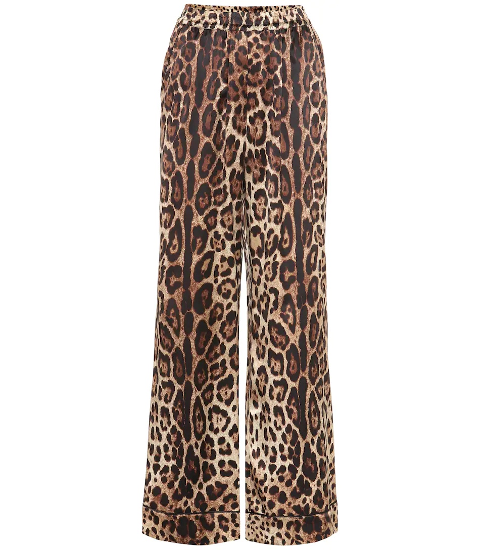 Leopard-print stretch-silk pants - 1