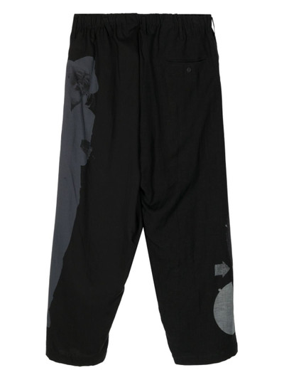 Yohji Yamamoto elasticated-waist printed trousers outlook