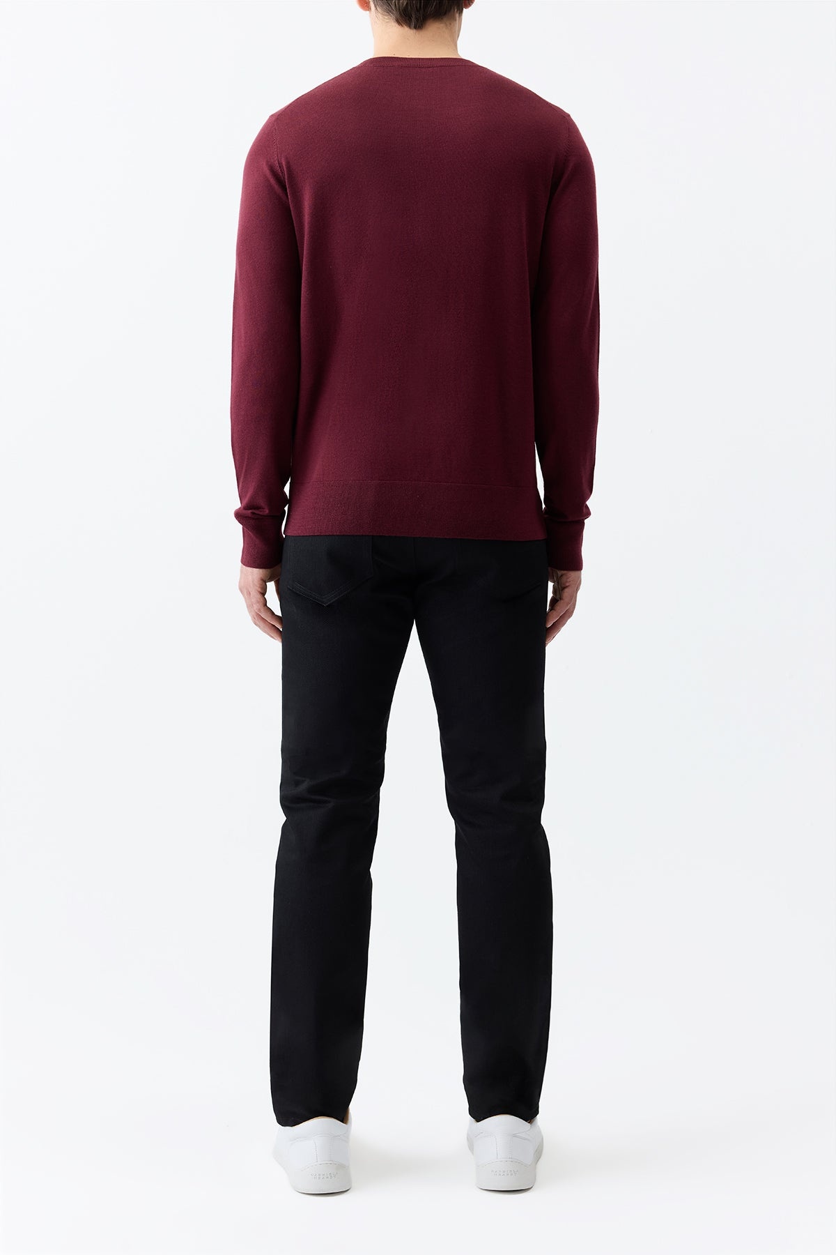Palco Knit Crewneck in Bordeaux Merino Wool - 5