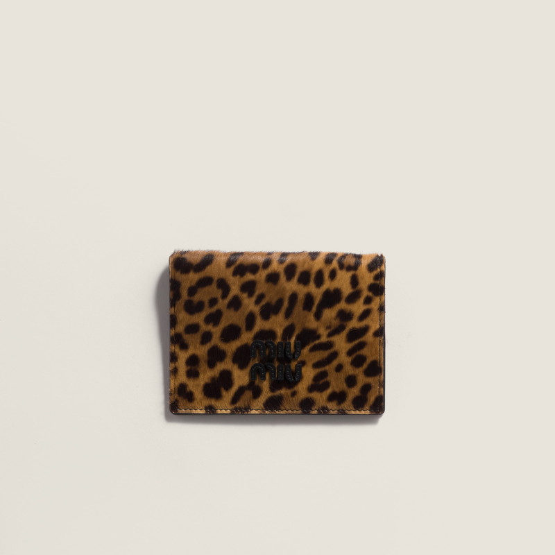 Calf hair leather envelope card holder 1