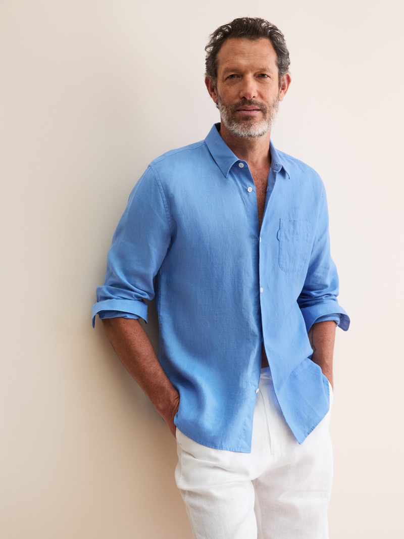 Men's Shirt Monaco Linen Santorini Blue 7