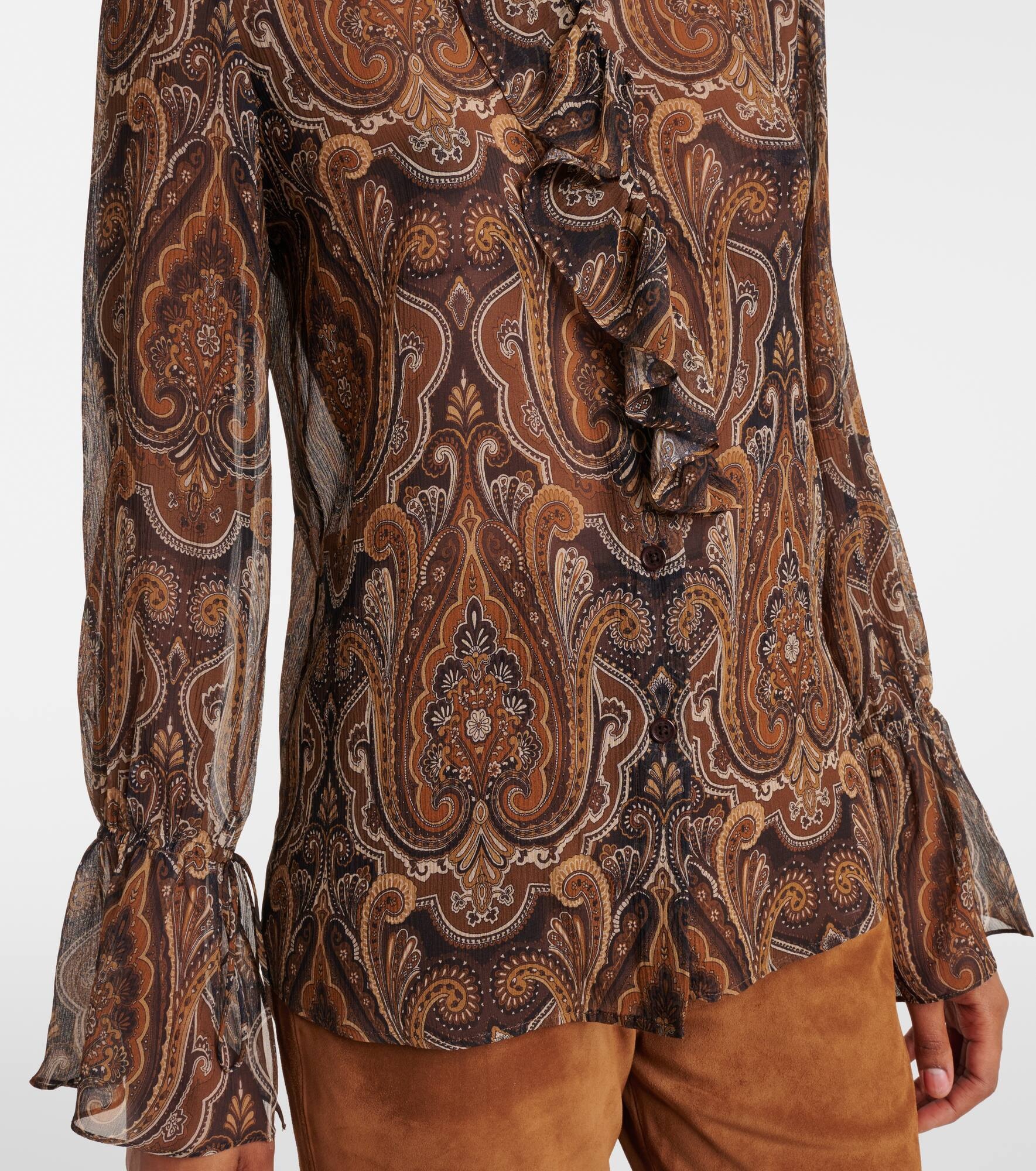 Cecily paisley silk chiffon blouse - 5