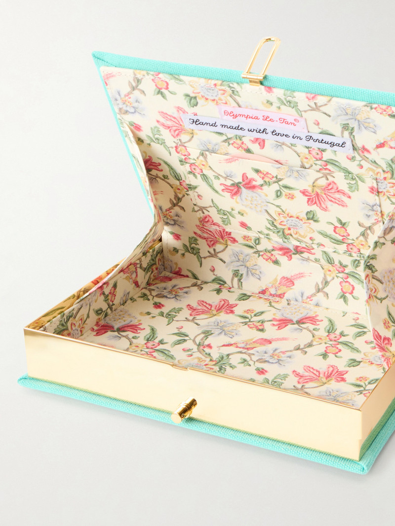 Breakfast At Tiffany's Appliquéd Embroidered Canvas Clutch 6