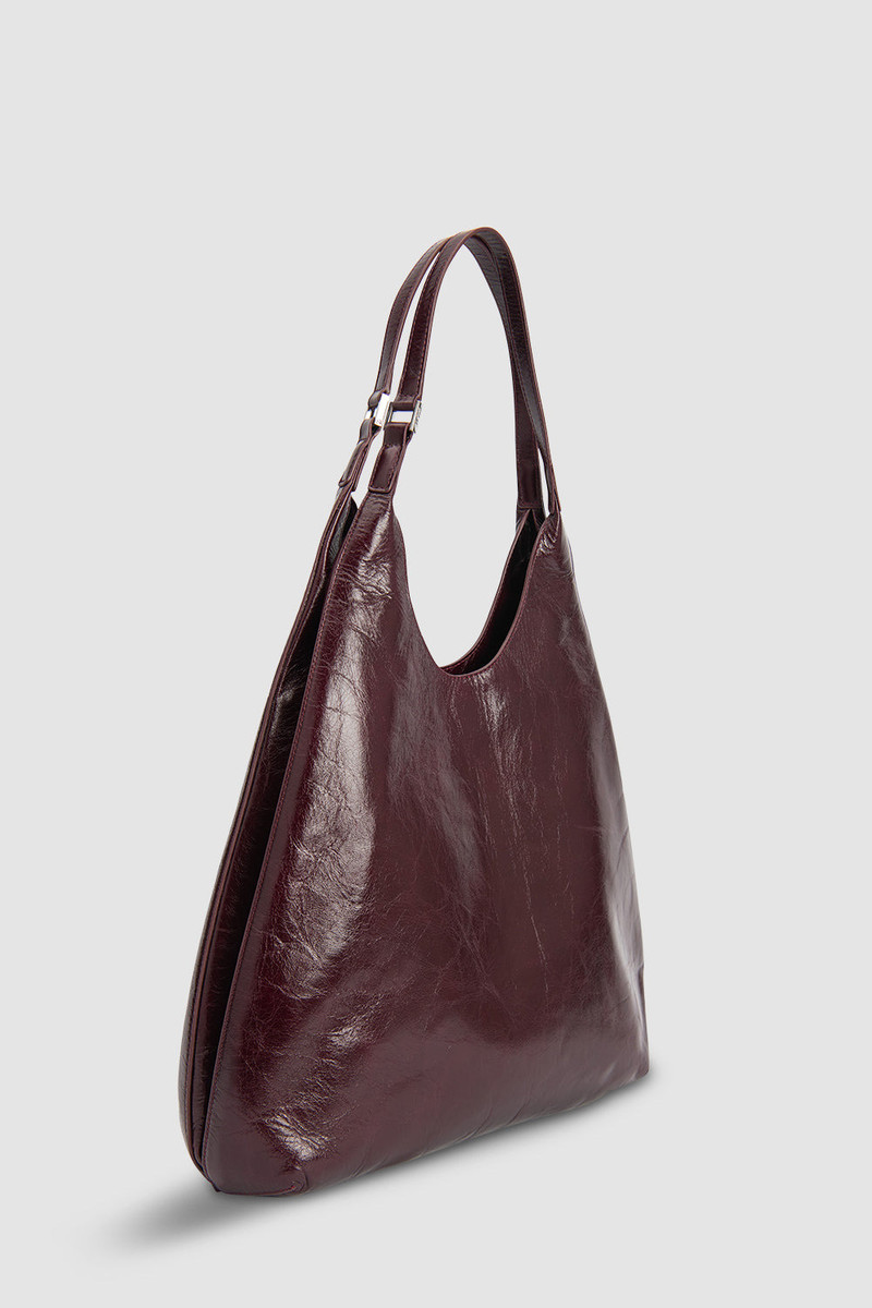 BY FAR Amber Folio Grape Calf Leather Shoulder Bag outlook
