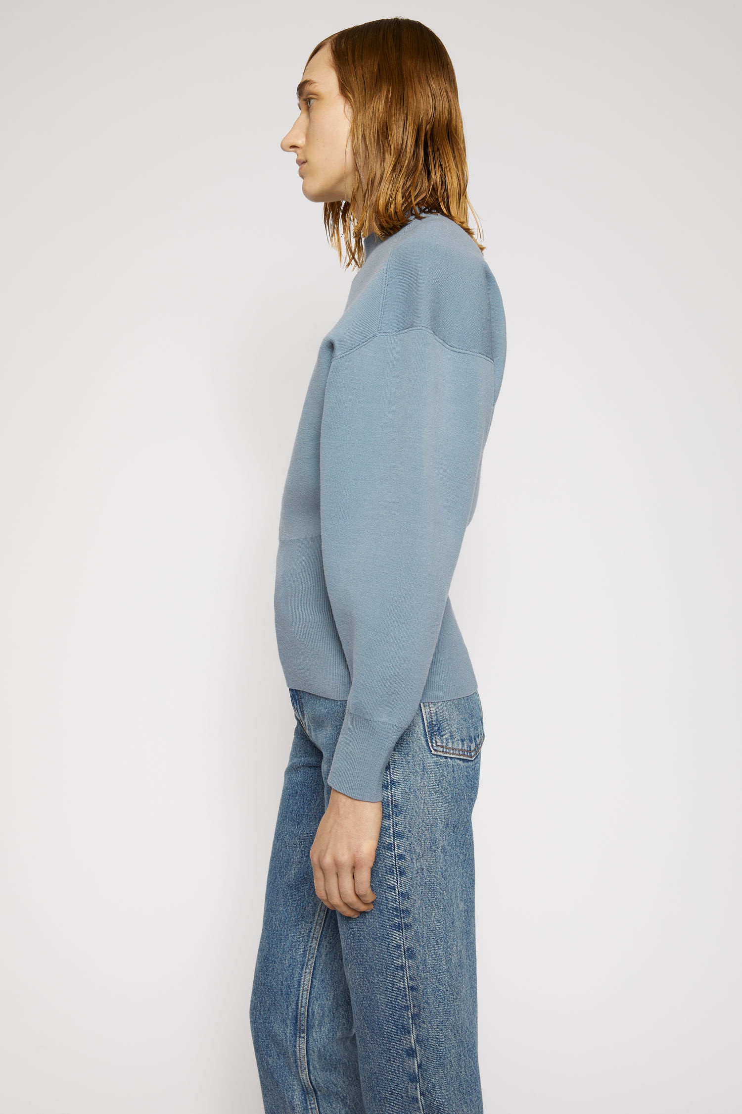 Dolman-sleeve sweater dusty blue - 3