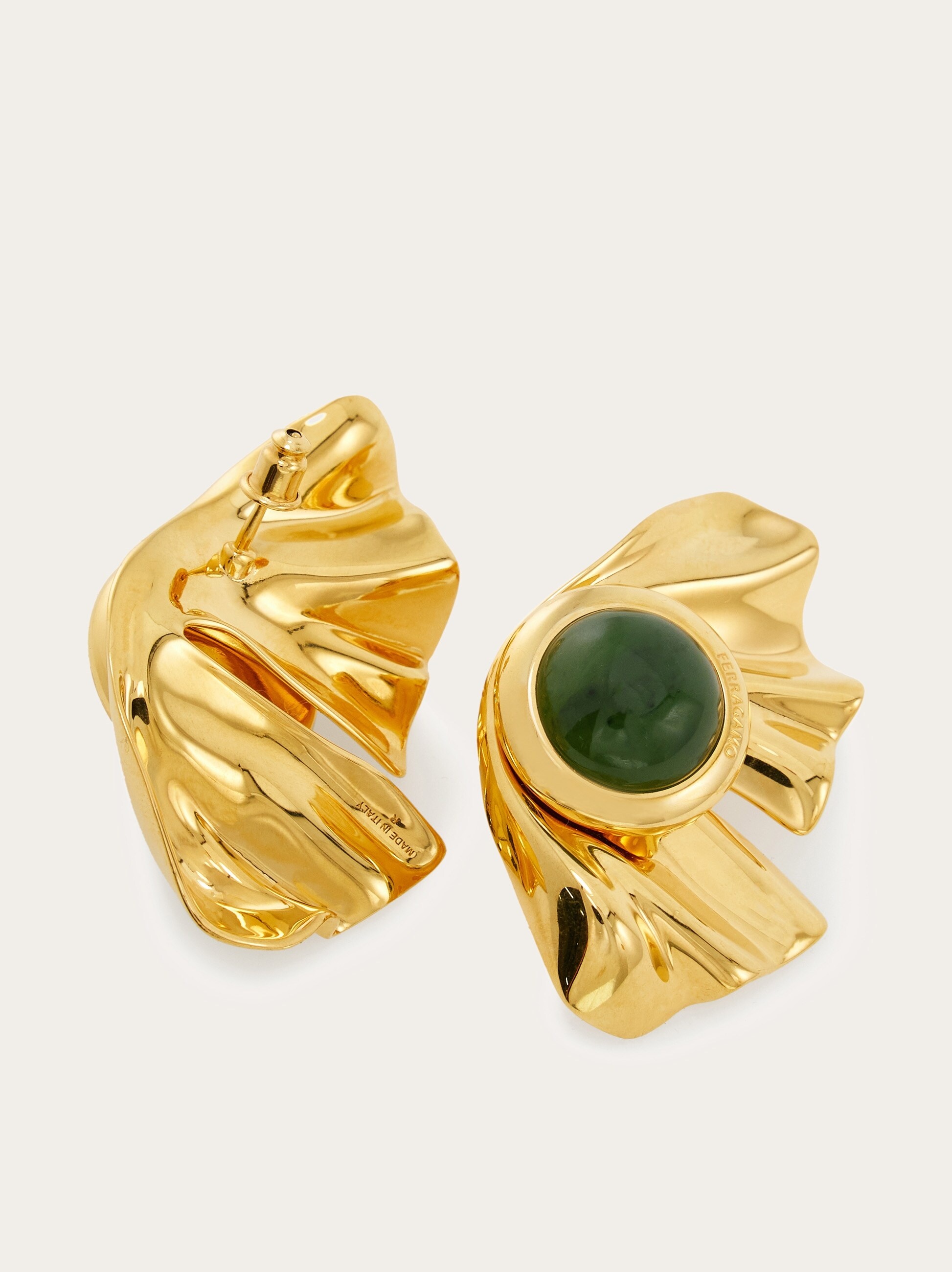 Draped earrings with semi-precious stones - 4