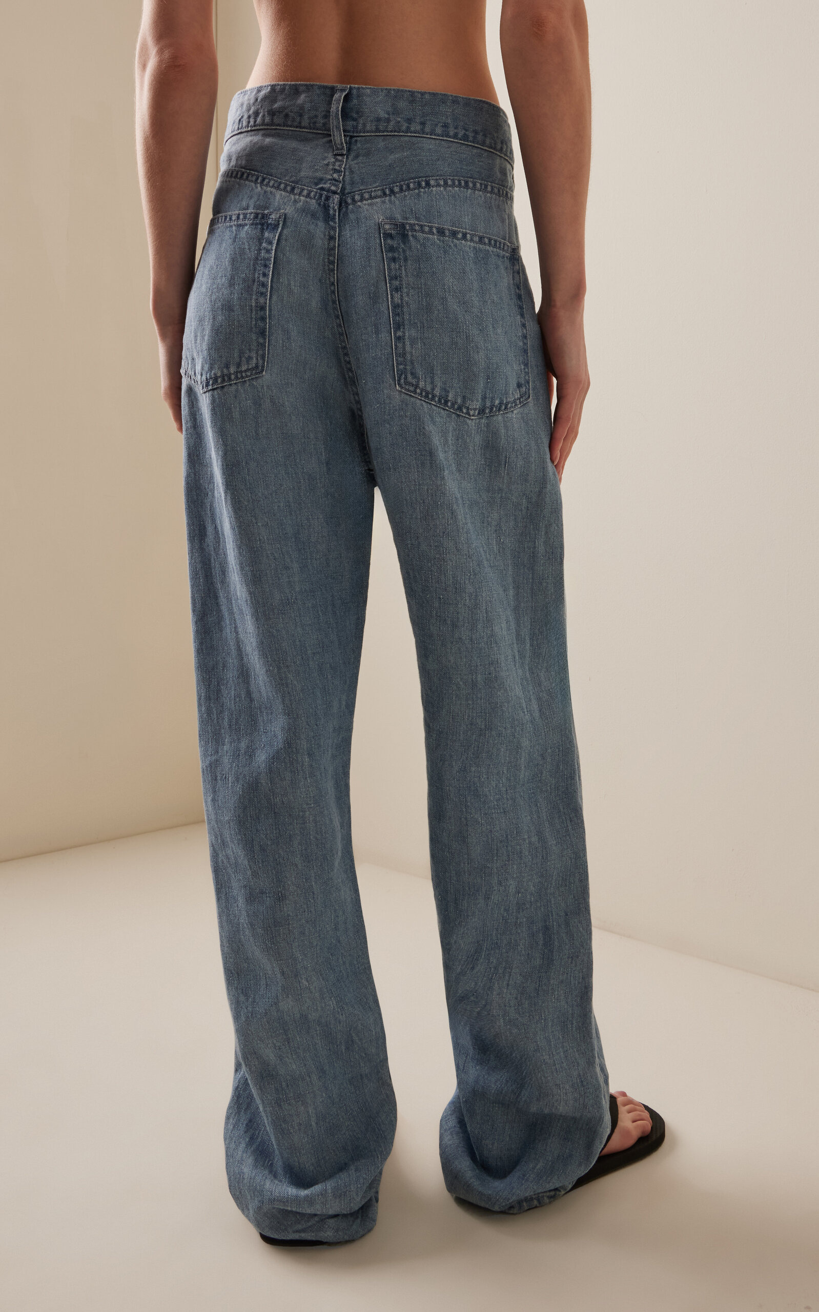Tarley Linen-Denim Straight-Leg Jeans light wash - 4