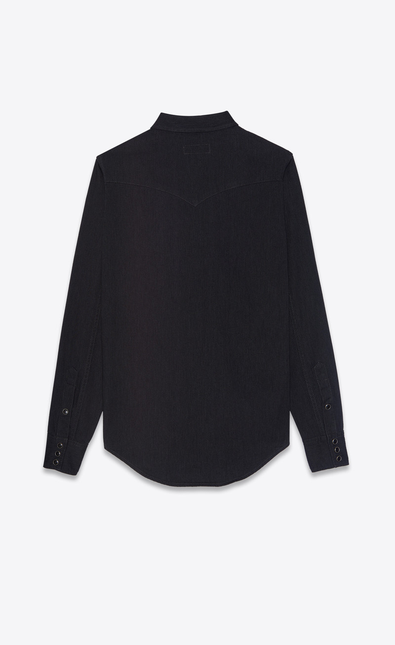 SAINT LAURENT western shirt in black rinse denim outlook