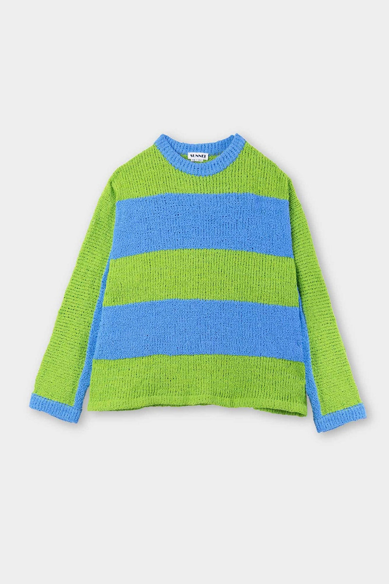SUNNEI KNITTED JUMPER / azure & green outlook