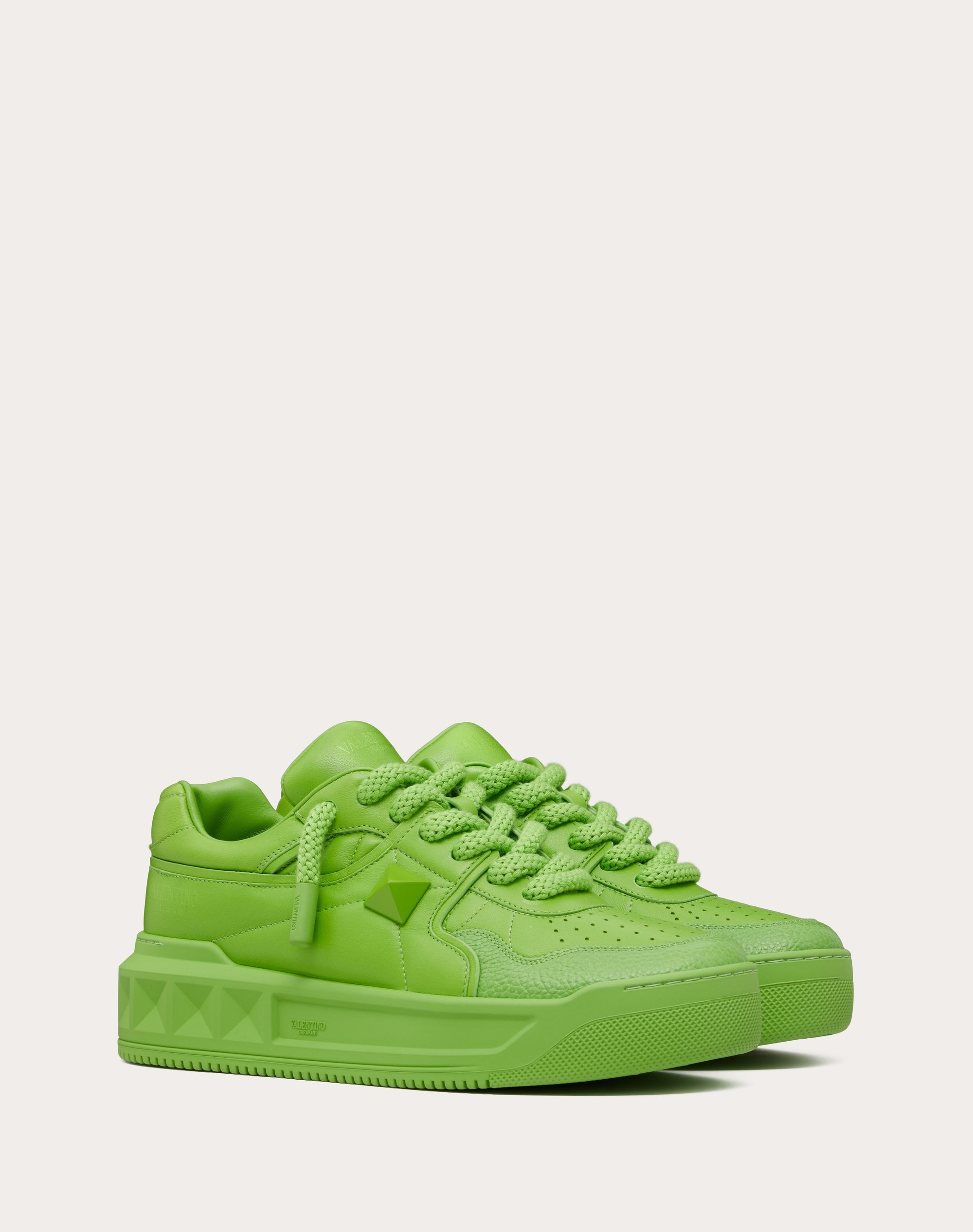 NWOB Valentino Garavani Men\'s Green Suede One Stud Trainers Size 46 (MSRP $980) Green Leather & Suede Sneakers - Valentino Garavani - Men  main image 2