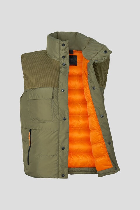 Duke Quilted gilet in Olive green - 7