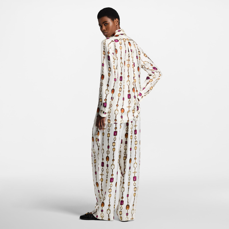 Necklace Print Silk Shirt 5