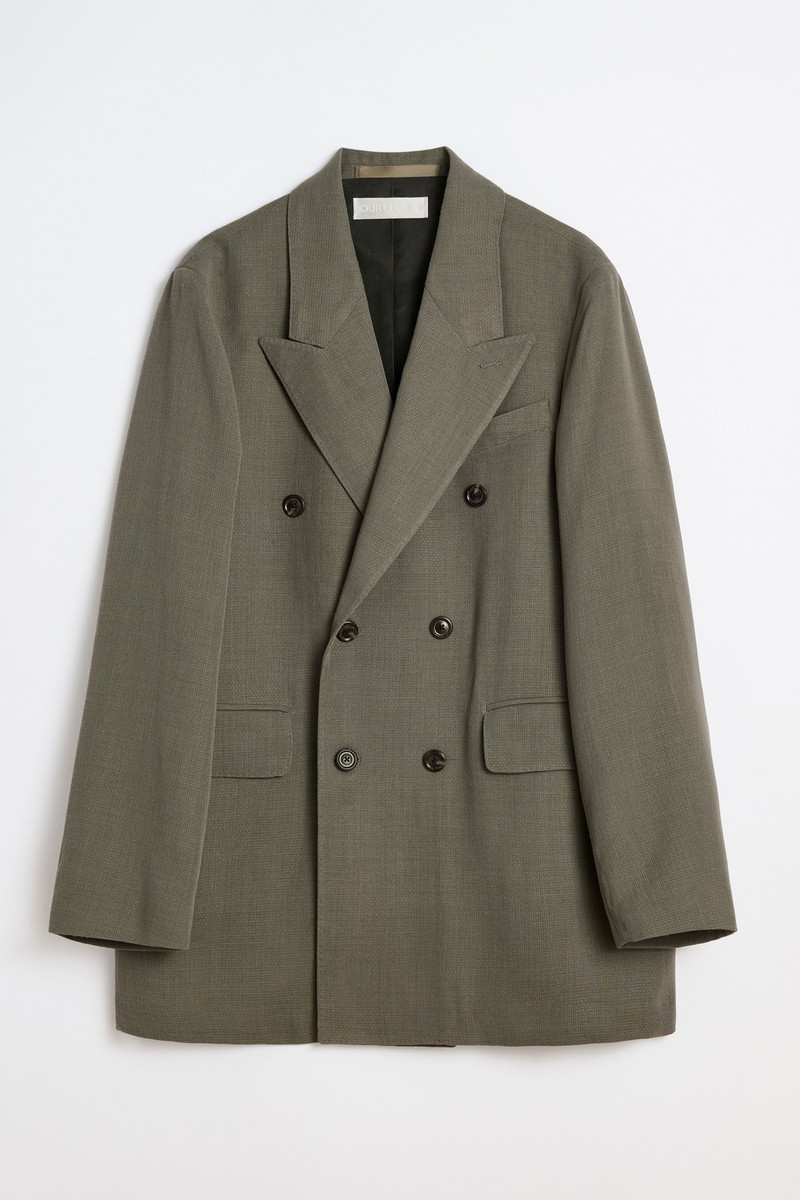 Sharp DB Blazer Double Grey Weave Wool 1