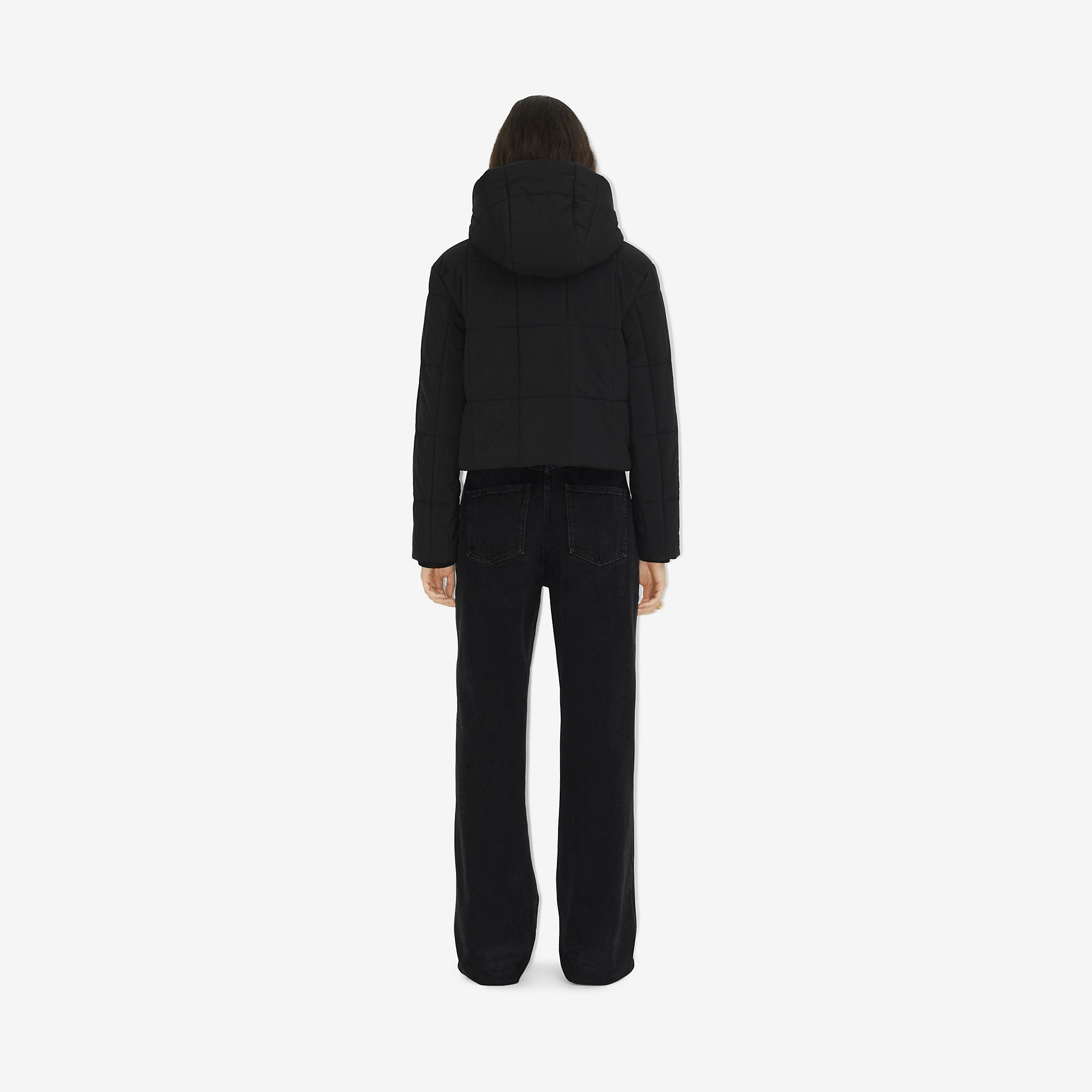 Cropped Nylon Quilted Jacket - 4