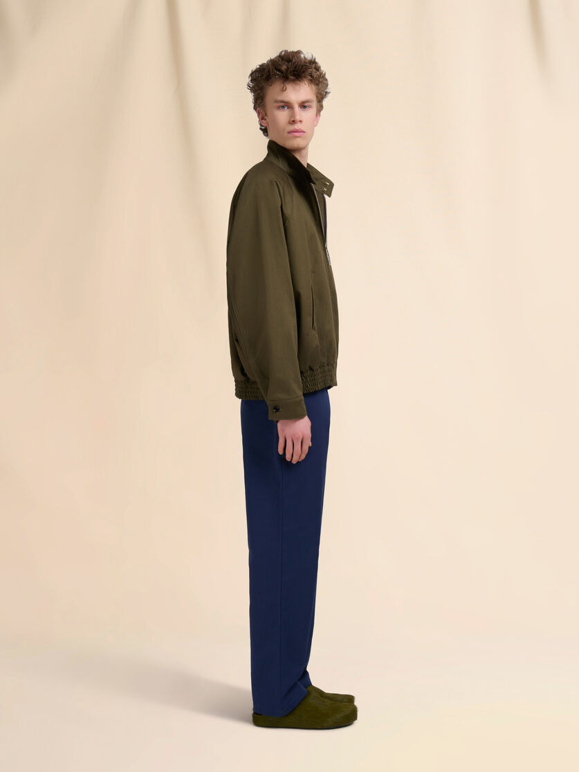 DEEP GREEN ORGANIC GABARDINE BOMBER JACKET - 6