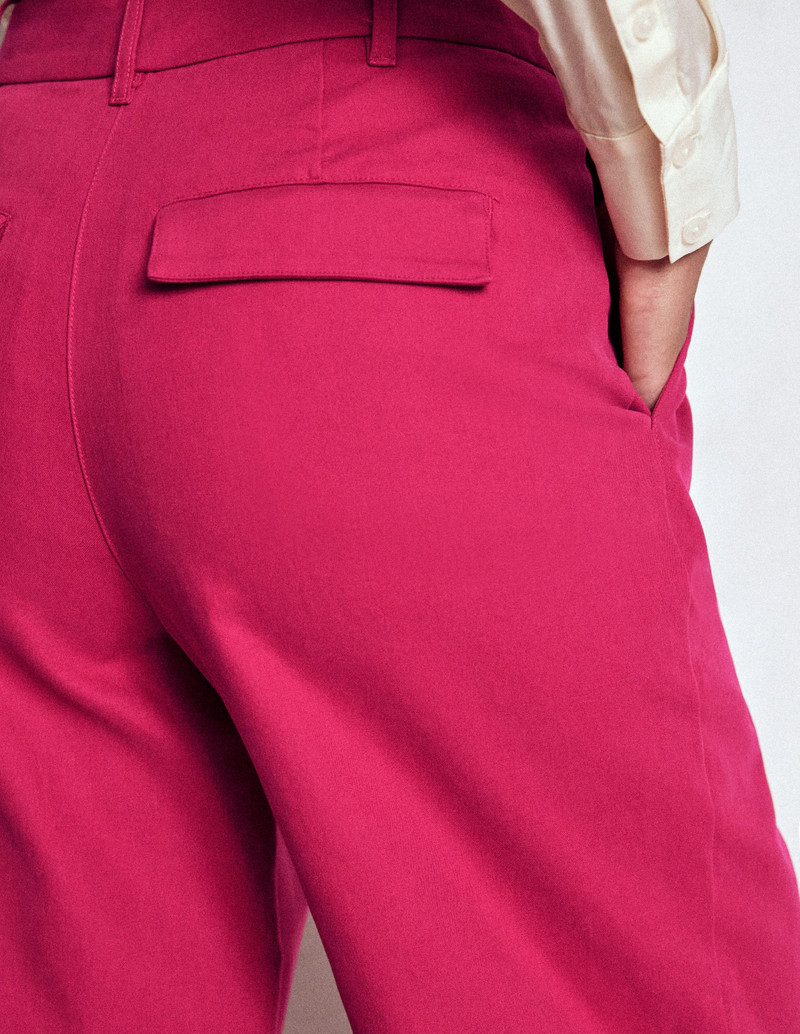 Bloomsbury Cotton Pants-Bright Cherry 3