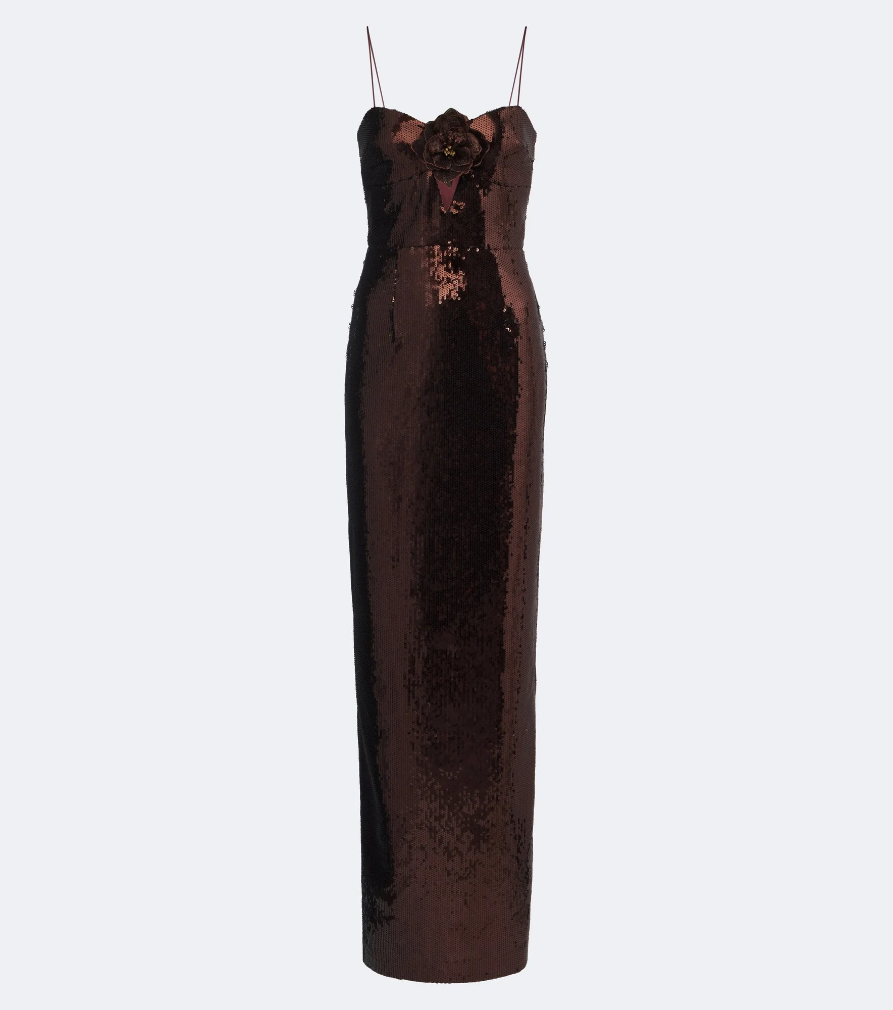 Cece floral-appliqué sequined gown - 1