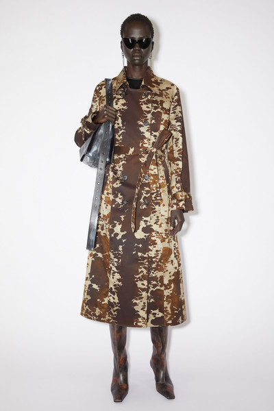 Acne Studios Cow print trench coat - Dark brown outlook