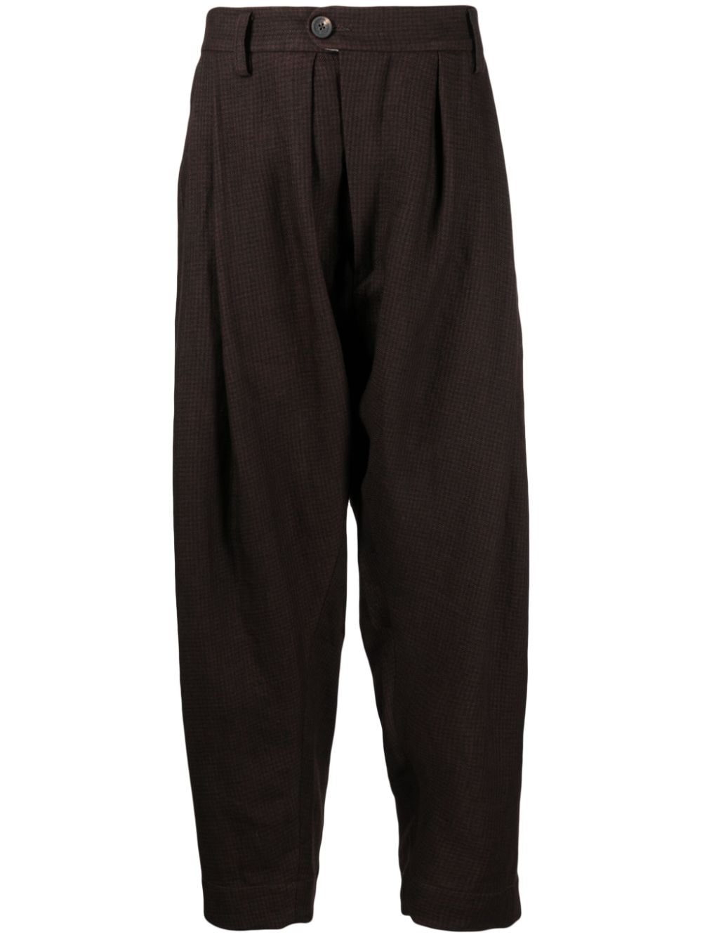 checked tapered trousers - 1