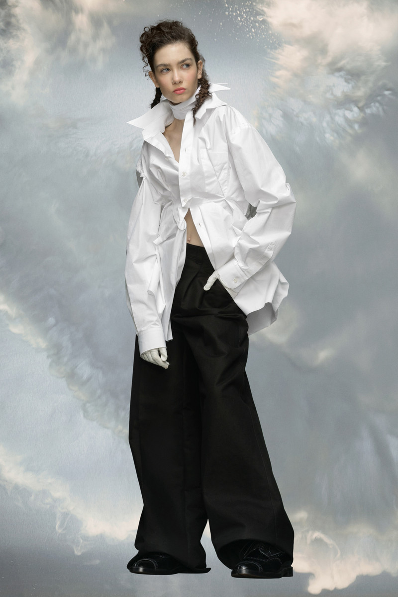 Maison Margiela Raw cotton poplin shirt outlook