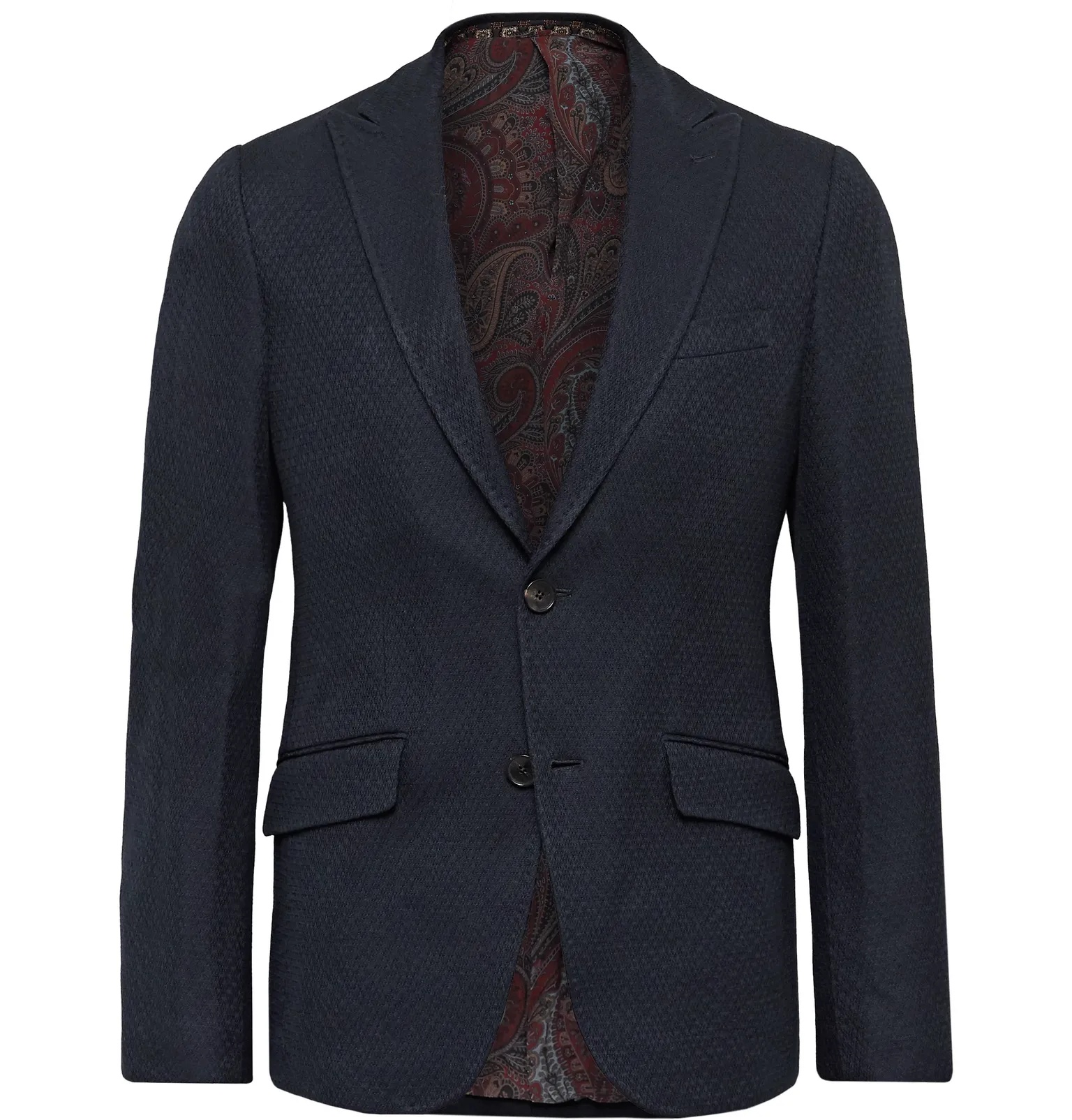 Slim-Fit Unstructured Cotton-Piqué Blazer - 1