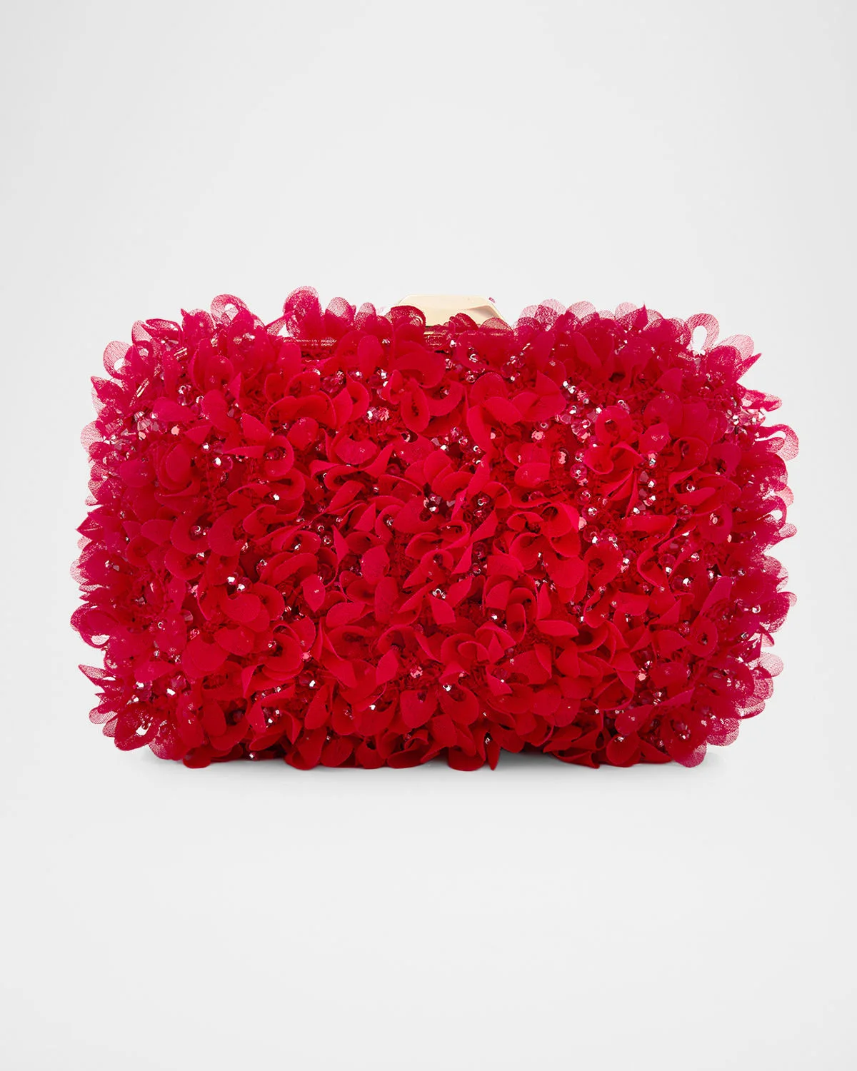 Cloud Beaded Petal Ruffle Clutch Bag - 1