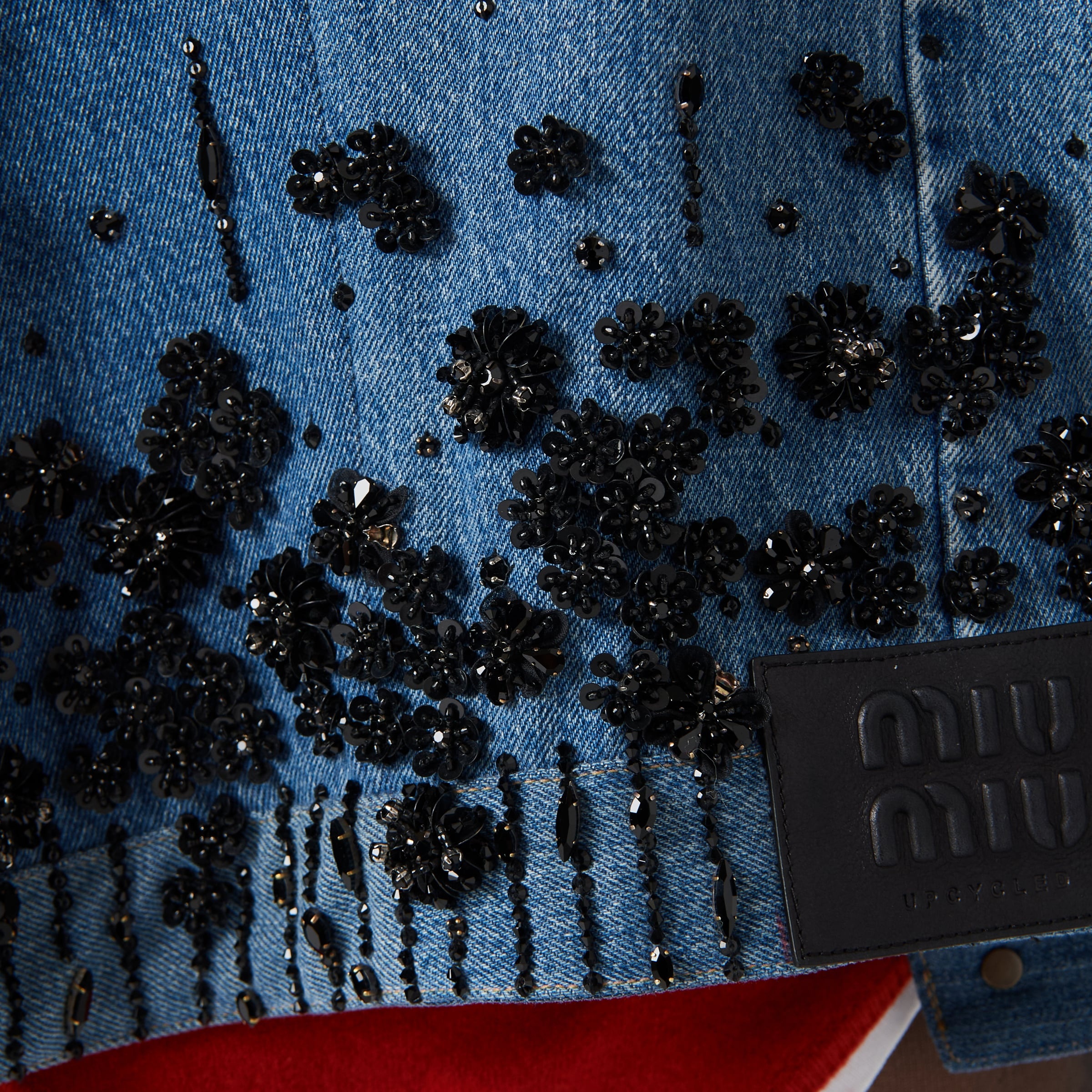 Embellished denim trucker jacket - 6