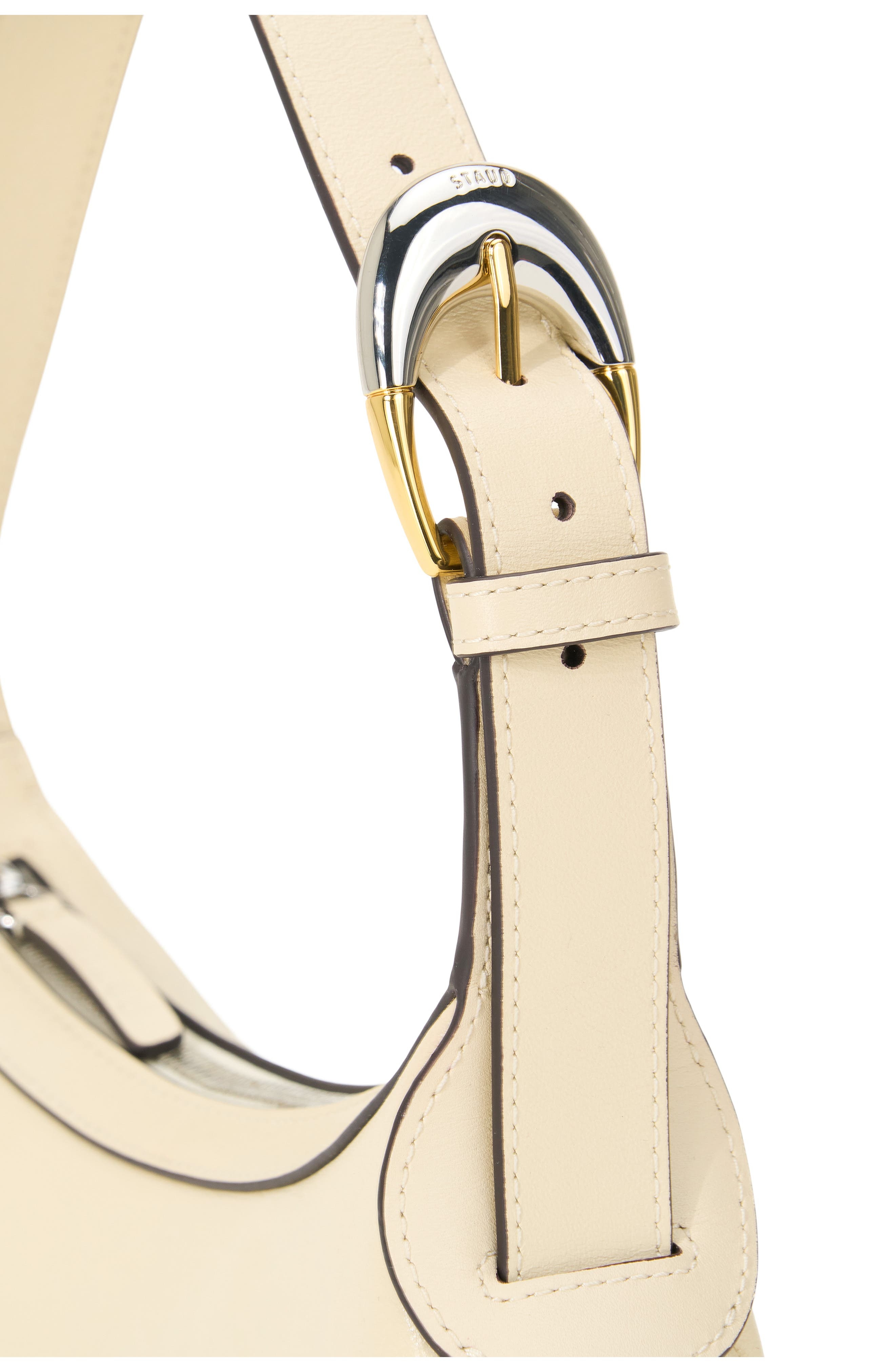 STAUD Lennox Leather Shoulder Bag in Cream at Nordstrom - 4