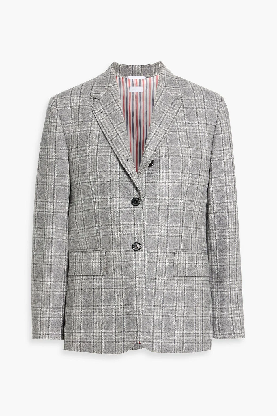 Checked wool and cashmere-blend tweed blazer - 1