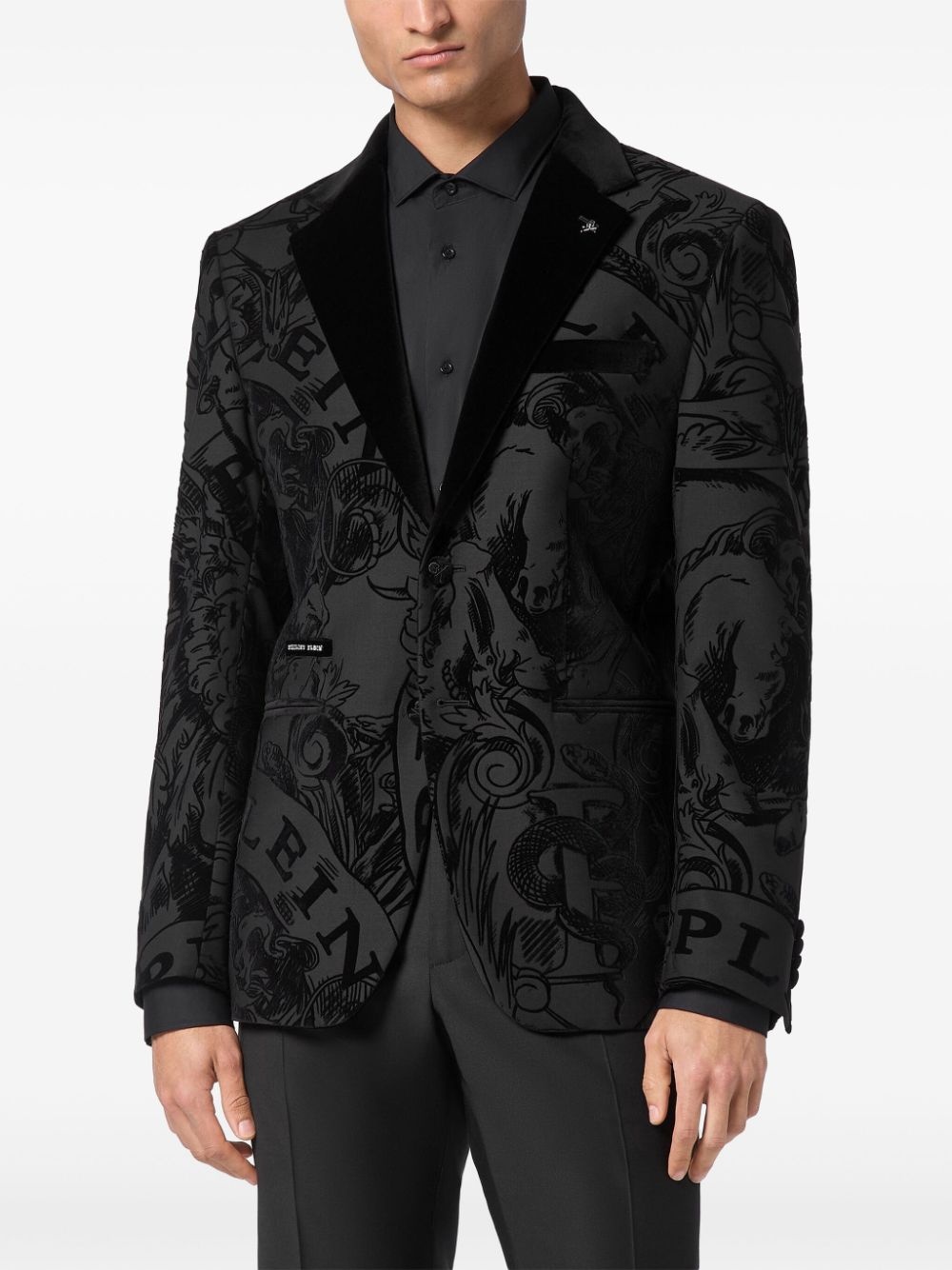 graphic-print blazer - 3