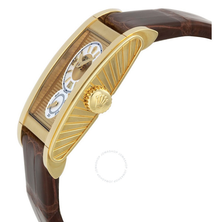 Rolex Cellini Prince Champagne Dial Leather Strap Men's Watch 54408 - 2
