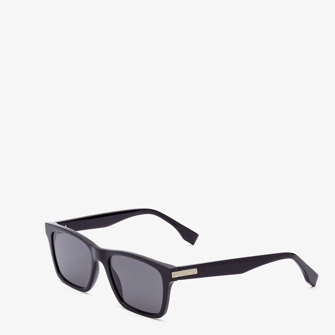 Rectangular Fendi Essential eyeglasses in black acetate. Ruthenium-colored metal detail and engraved - 2