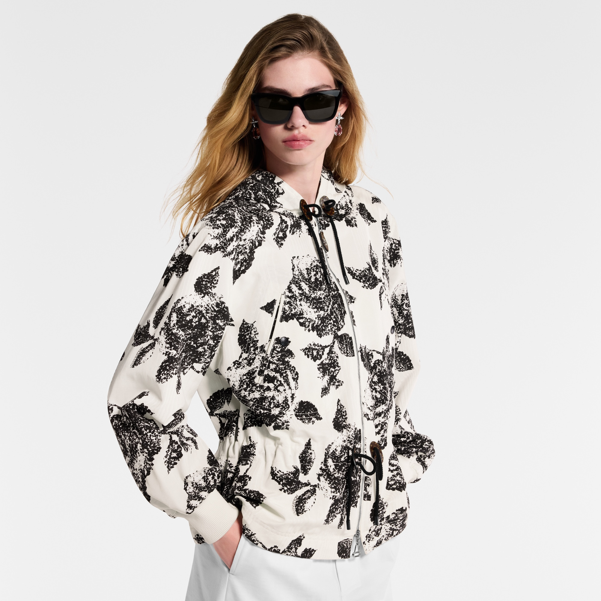Floral Print Hooded Parka - 4