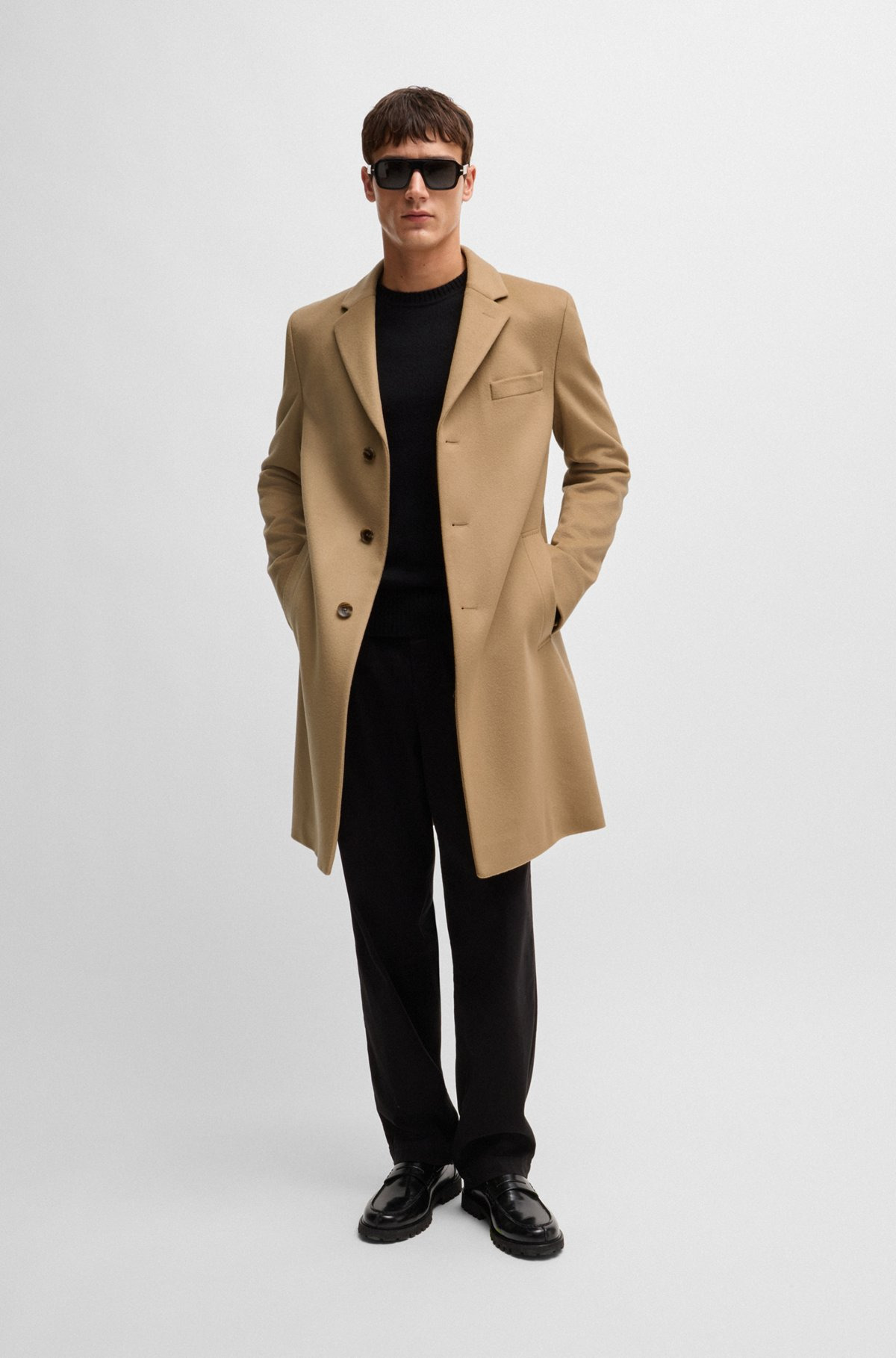 SLIM-FIT COAT IN WOOL AND CASHMERE - 4