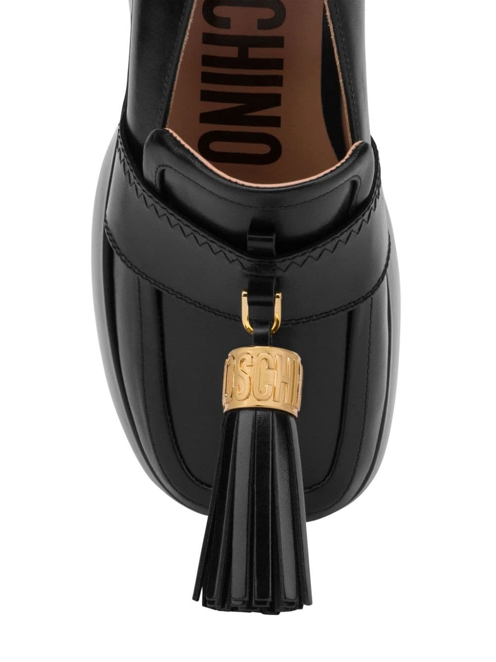 tassel-charm leather loafers - 3