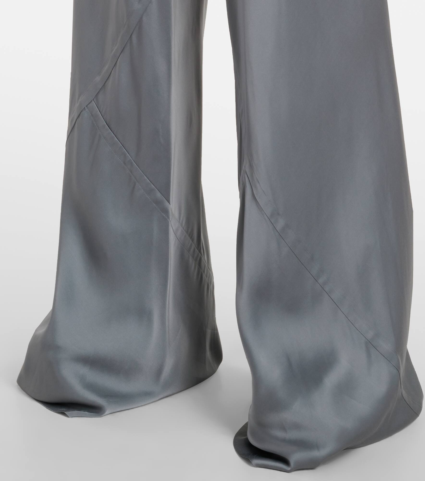 Oversized charmeuse wide-leg pants - 5