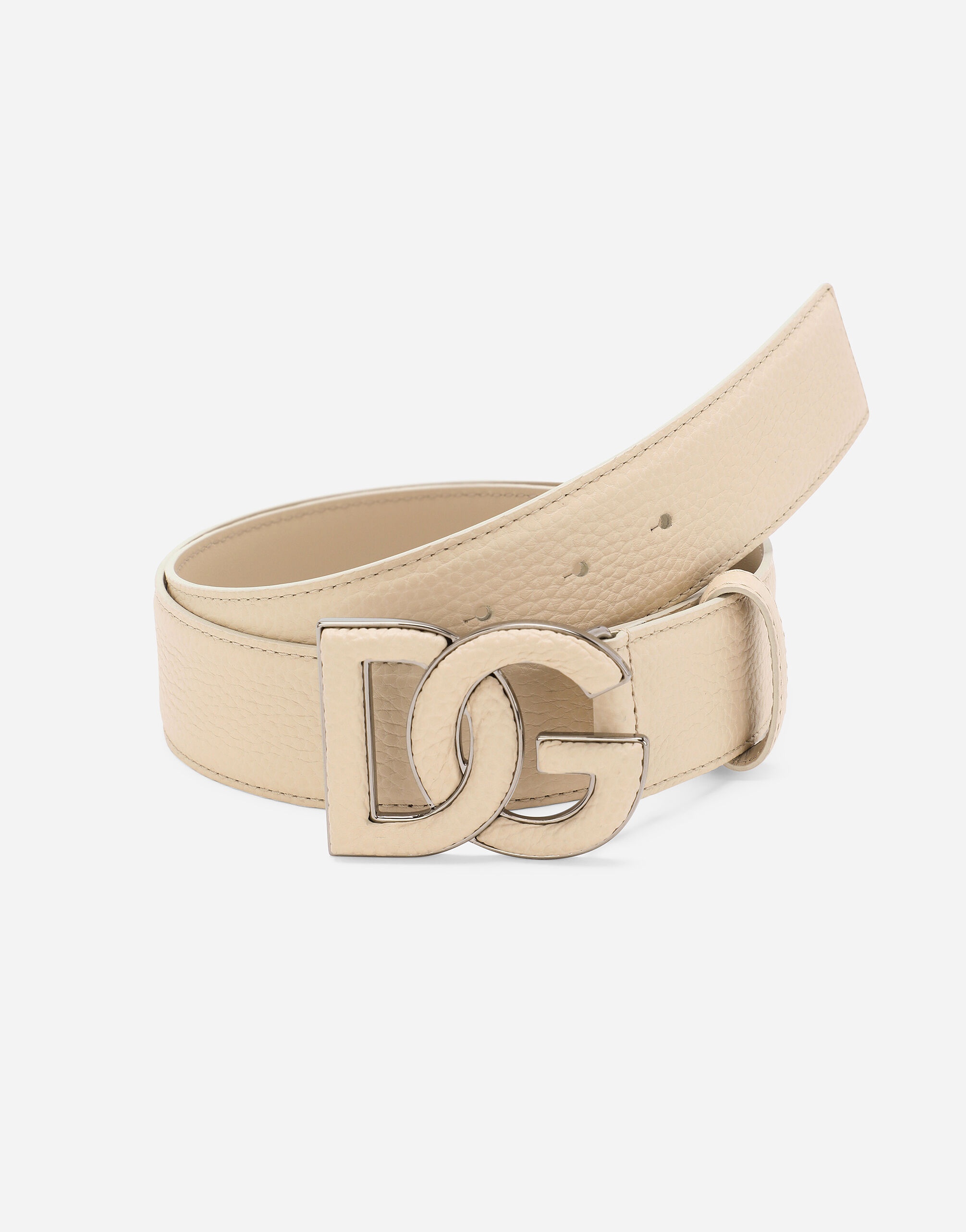 Deerskin-print calfskin belt with logo print - 4