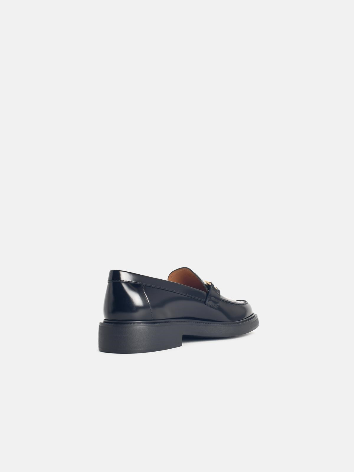 BLACK LEATHER LOAFERS - 3