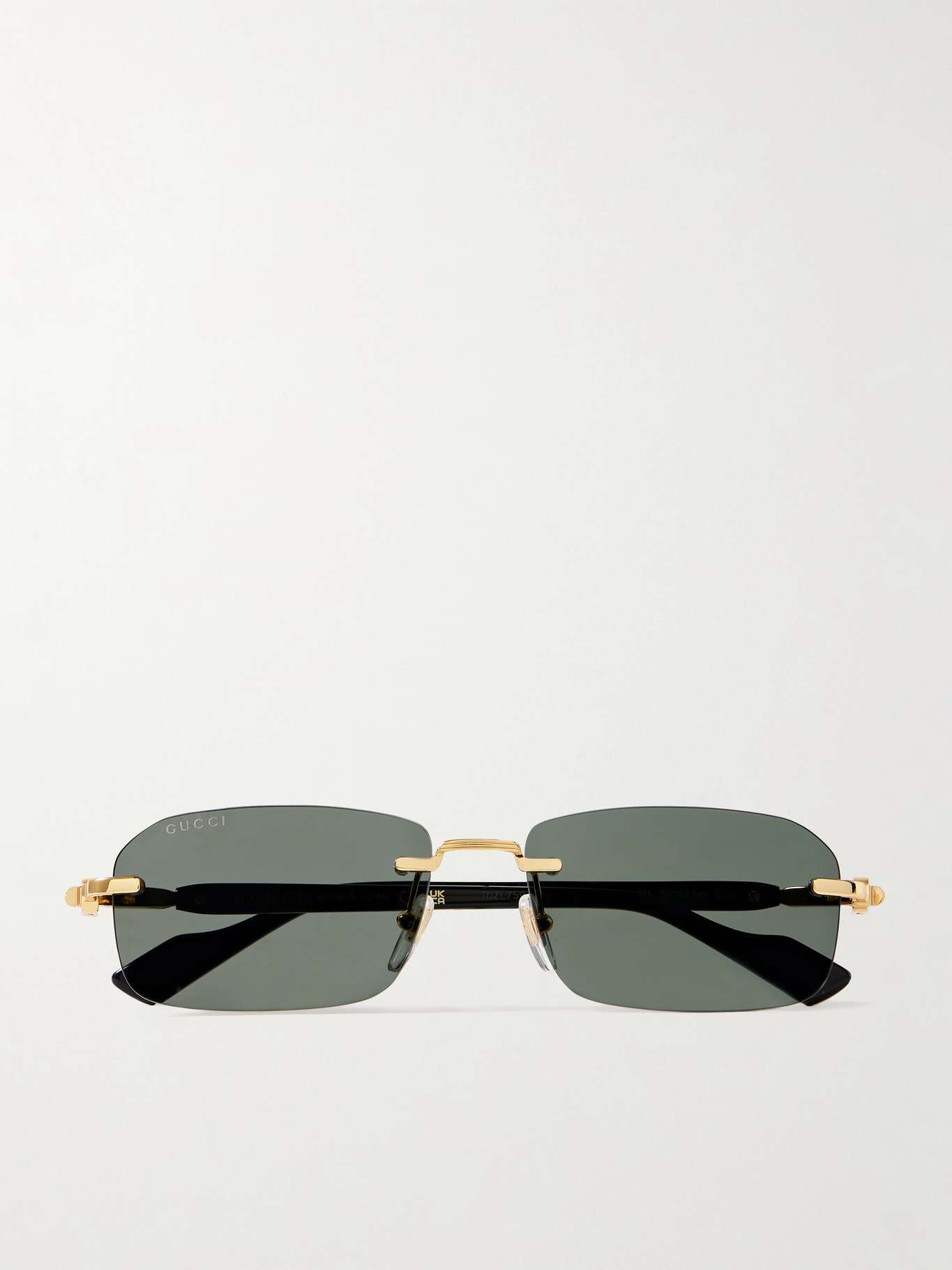 Rimless sqaure-frame gold-tone and acetate sunglasses - 1