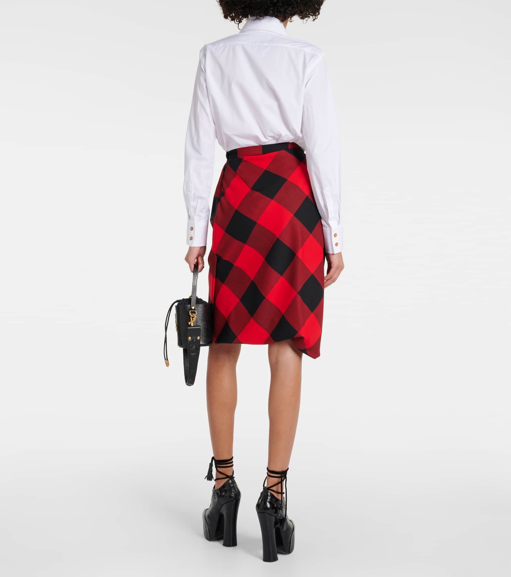 Drunken Drape virgin wool midi skirt - 3