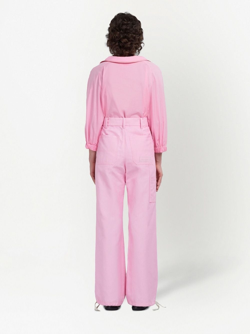 embroidered-logo straight-leg trousers - 4