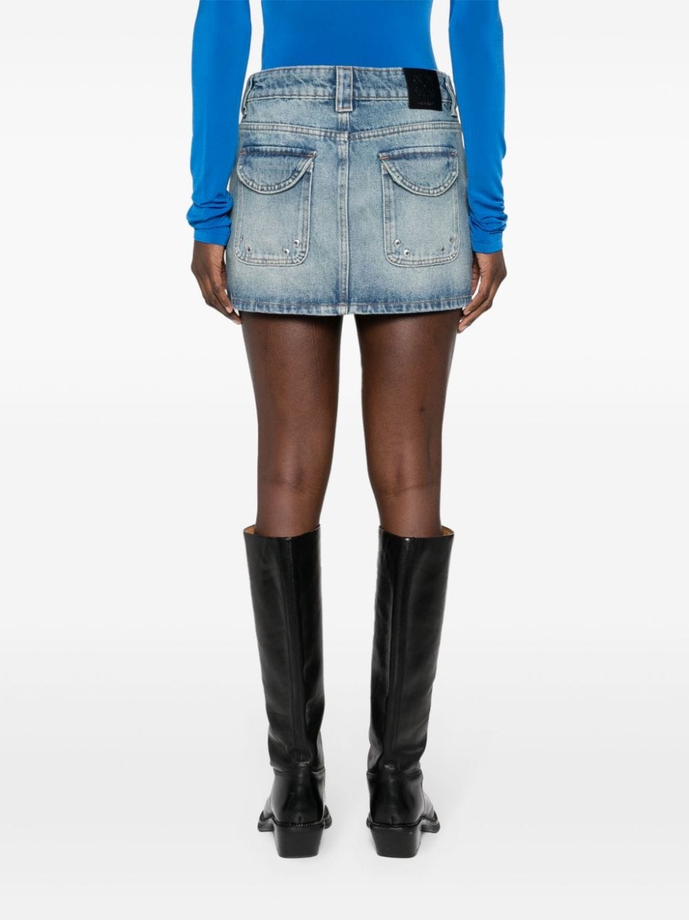 denim cargo mini skirt - 4