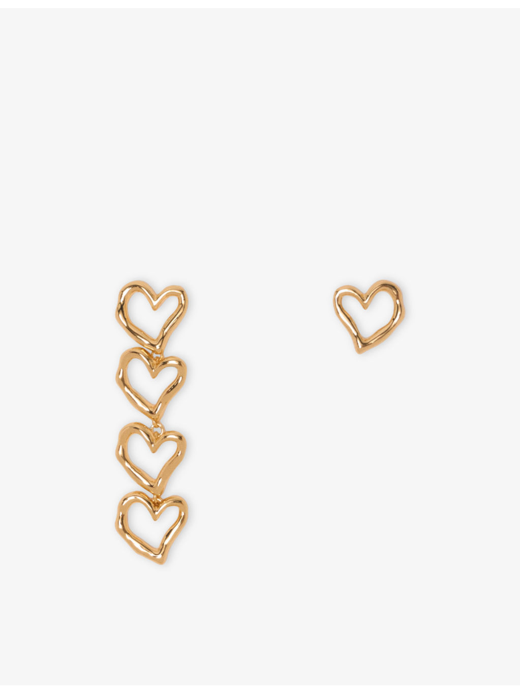 Asymmetric Heart Brass Earrings - 1