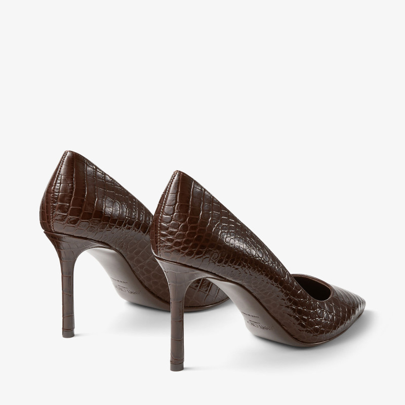 JIMMY CHOO Romy 85
Chocolate Croc Embossed Leather Pumps outlook