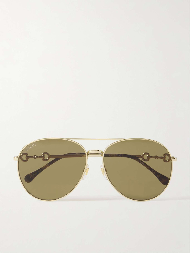 Aviator-style gold-tone sunglasses Gold 1