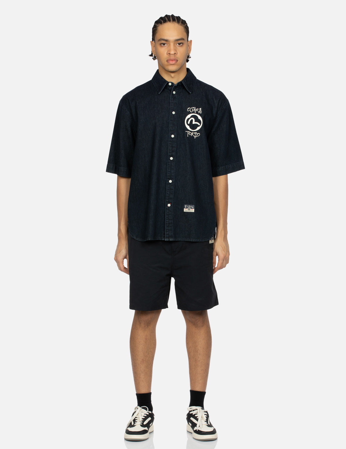 PLAYFUL GODHEAD PRINT OVERSIZED WOVEN SHORTS - 6