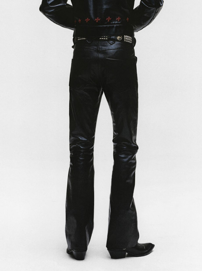 PILOT LEATHER FLARE JEANS 4