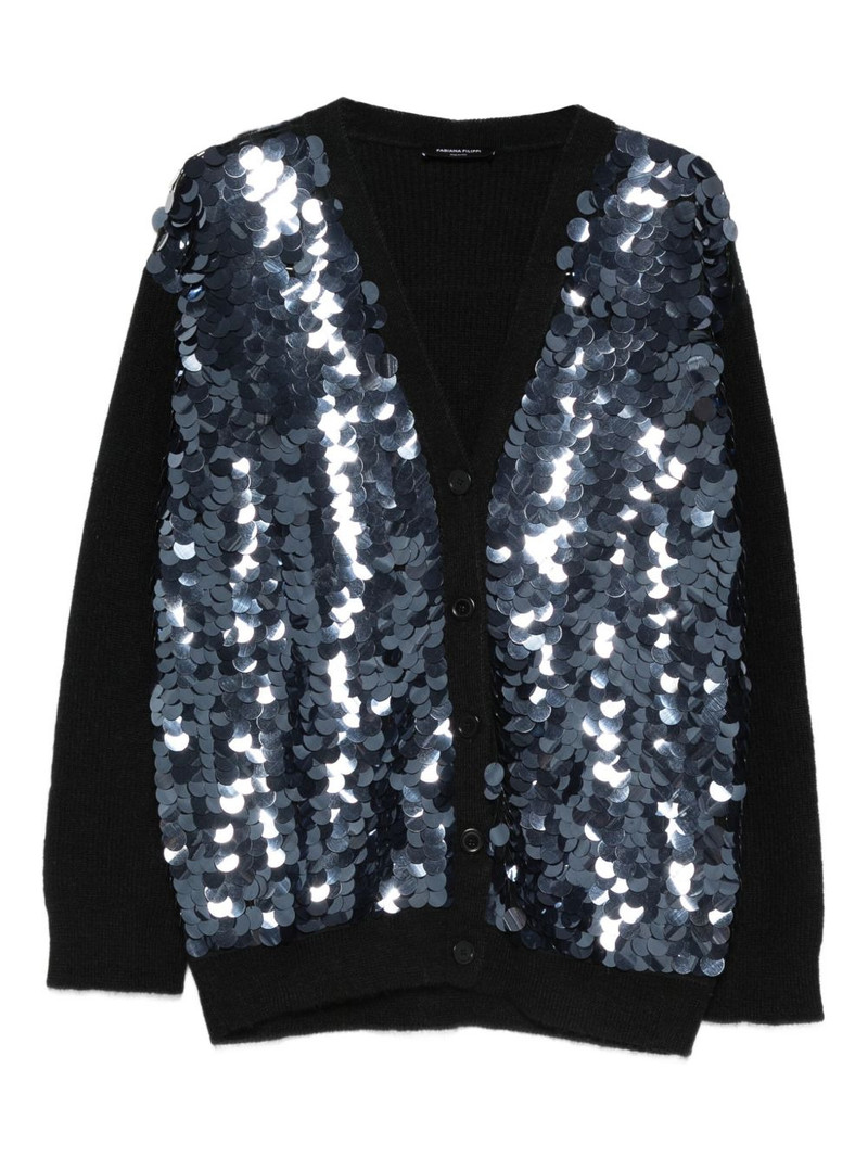sequin-embellishment cardigan 1